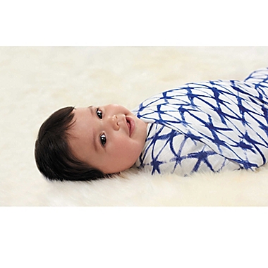 Aden + Anais & 3-Pack Silky Soft Indigo Swaddle Blanket in White. View a larger version of this product image.
