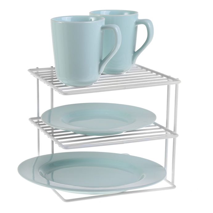 Salt 2 Tier Corner Shelf In White Bed Bath Beyond