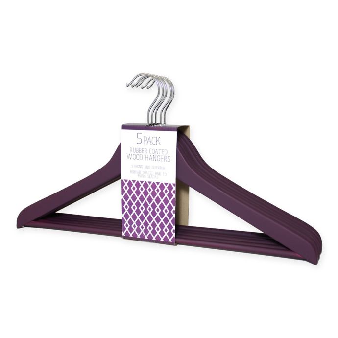 5Pack Rubber Coated Wood NonSlip Hangers Bed Bath and Beyond Canada