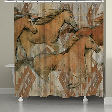 Laural Home&reg; Southwestern Horses Shower Curtain. View a larger version of this product image.