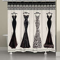 Laural Home® Couture Noir Shower Curtain in White/Black