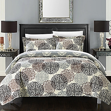 Chic Home Kerrie 3-Piece Reversible Queen Quilt Set in Beige. View a larger version of this product image.