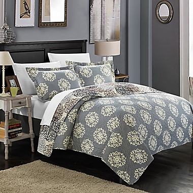 Chic Home Kerrie 3-Piece Reversible Queen Quilt Set in Beige. View a larger version of this product image.