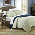 Alternate image 1 for Chic Home Lugano 7-Piece Reversible Queen Quilt Set in Navy