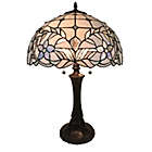 Alternate image 1 for Tiffany Style Floral Table Lamp in Mahogany with Stained Glass Shade