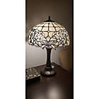 Alternate image 3 for Tiffany Style Floral Table Lamp in Mahogany with Stained Glass Shade