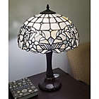 Alternate image 2 for Tiffany Style Floral Table Lamp in Mahogany with Stained Glass Shade