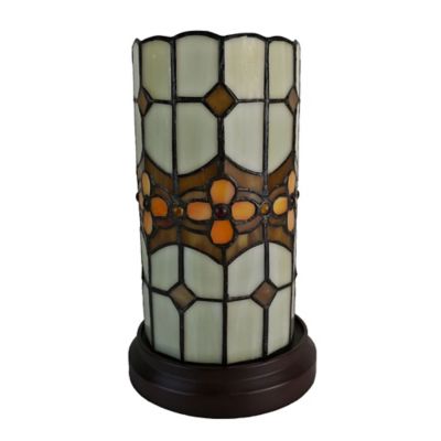Amora Lighting Tiffany Style Vintage Accent Lamp with Glass Shade