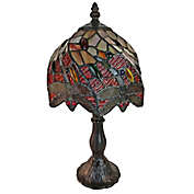 Tiffany Style Dragonfly Mini Table Lamp with Stained Glass Shade