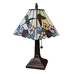 Tiffany Style Floral Mini Table Lamp with Glass Shade