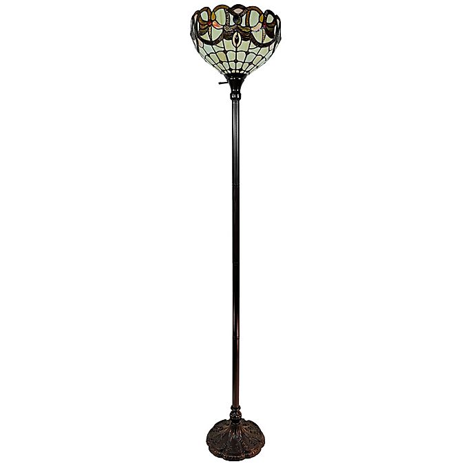 Style Vintage Torchiere Floor, Torchiere Floor Lamp In Bronze