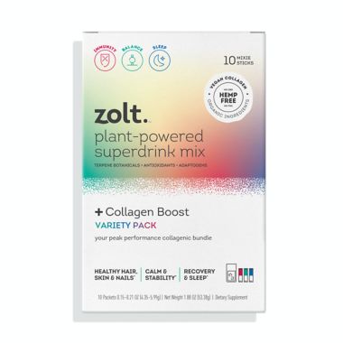 Zolt&trade; Plant-Powered Superdrink +Collagen Boost Variety Pack in Assorted Flavors. View a larger version of this product image.