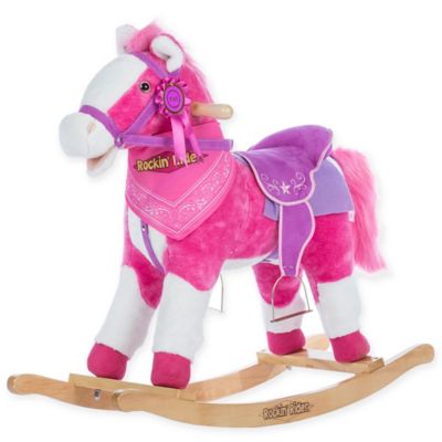 pink and grey rocking horse