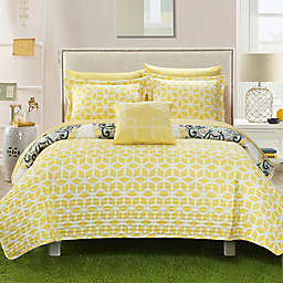 Chic Home Mirador 3-Piece Reversible Twin Quilt Set in Yellow