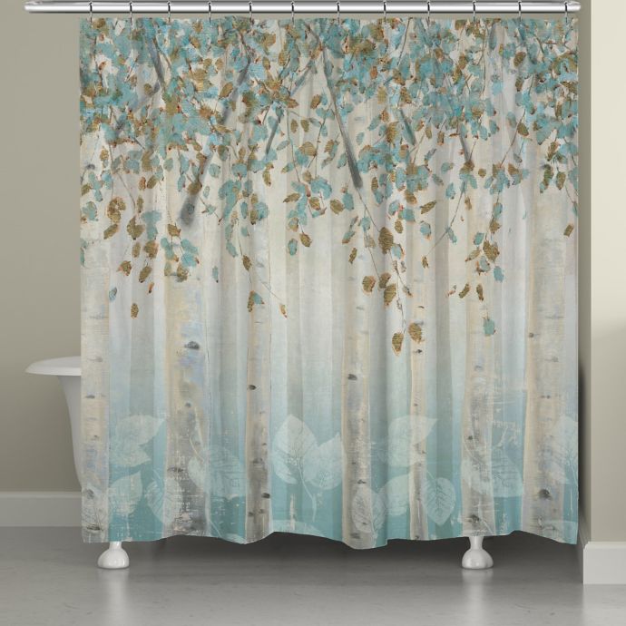 Laural Home Dream Forest Shower Curtain In Grey Blue Bed Bath