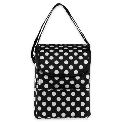 black and white lunch bag