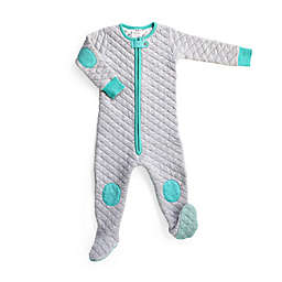 baby deedee® Size 2T Quilted Sleepsie® Footed Pajama in Heather Grey/Teal