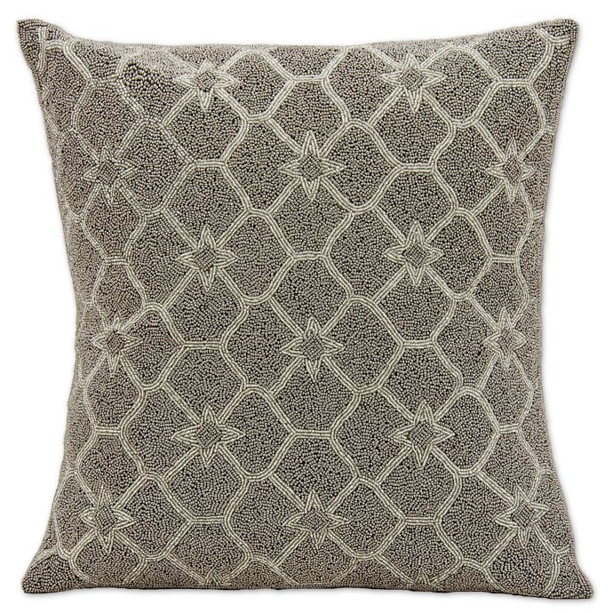 Mina Victory Beaded Stars Throw Pillow in Silver/Grey | Bed Bath & Beyond