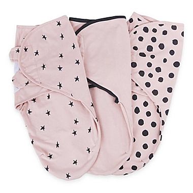 Ely&#39;s &amp; Co.&reg; Size 3-6M 3-Pack Cotton Knit Swaddle Blankets in Pink. View a larger version of this product image.