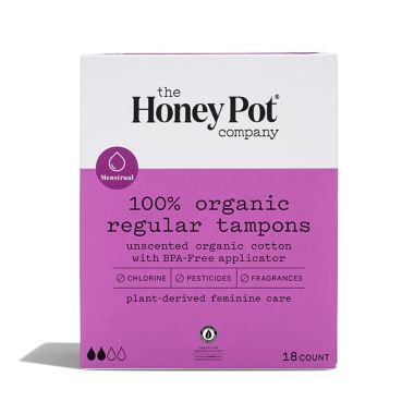 The Honey Pot 18-Count Organic Regular Tampons. View a larger version of this product image.