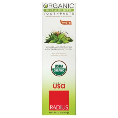 Radius 3 Oz. Organic Mint Aloe Neem Toothpaste. View a larger version of this product image.