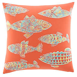 Tommy Bahama&reg; Batic Fish Square Throw Pillow in Orange