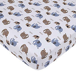 carter's® Elephant Fitted Crib Sheet in Blue