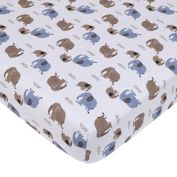 carter's&reg; Elephant Fitted Crib Sheet in Blue