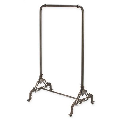 Decorative Metal Industrial Style Garment Floor Rack In Gunmetal