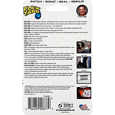 Flex Seal&trade; Flex Tape 4-Inch x 3-Inch Black Mini Tape. View a larger version of this product image.