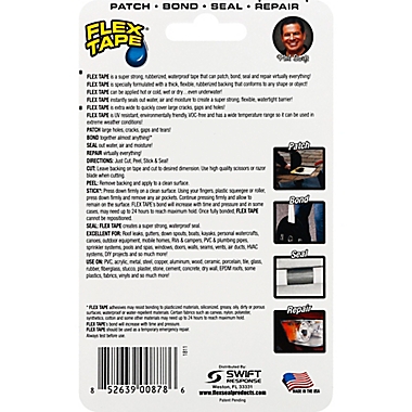 Flex Seal&trade; Flex Tape 4-Inch x 3-Inch Clear Mini Tape. View a larger version of this product image.
