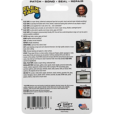 Flex Seal&trade; Flex Tape 4-Inch x 3-Inch White Mini Tape. View a larger version of this product image.