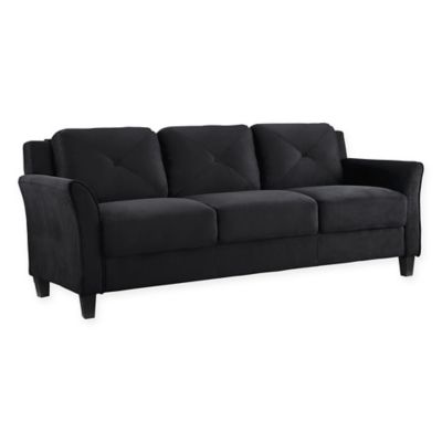 Genova Microfiber Sofa in Black