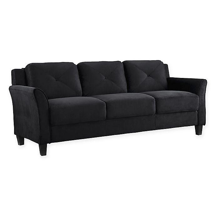 Genova Microfiber Sofa In Black Bed, Is Microfiber Good For Sofa