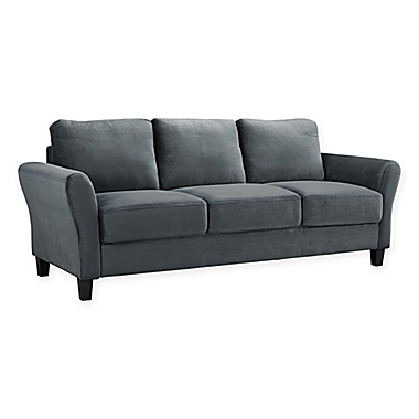 Viola Microfiber Sofa in Dark Grey. View a larger version of this product image.