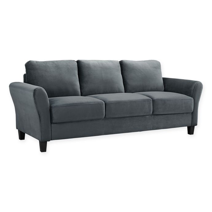 Viola Microfiber Sofa In Dark Grey Bed Bath Beyond
