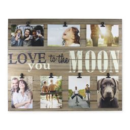 Piney 7-Photo "Love You to The Moon" Wooden Collage Plank