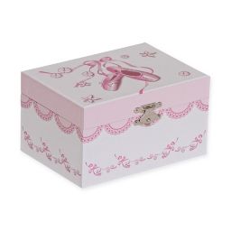 Mele & Co. Clarice Girl's Musical Ballerina Jewelry Box in White/Pink