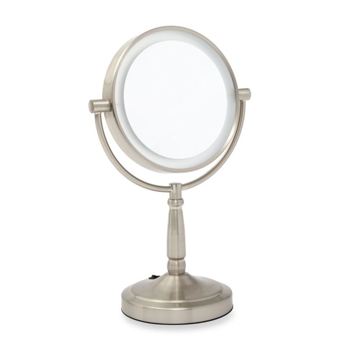 Zadro® 1X/5X LED Vanity Mirror in Satin Nickel | Bed Bath ...