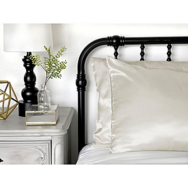 Morning Glamour&reg; Satin Standard Pillowcases in Ivory (Set of 2). View a larger version of this product image.