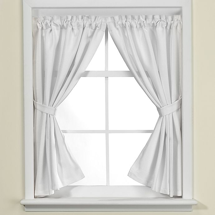 Westerly Bath Window Curtain Pair in White Bed Bath and