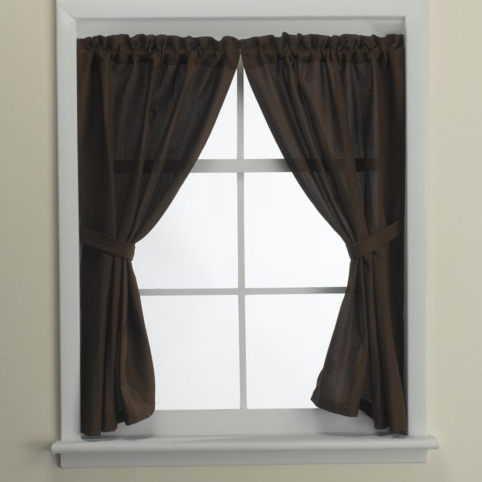 Westerly Bath Window Curtain Pair In Mocha Bed Bath Beyond