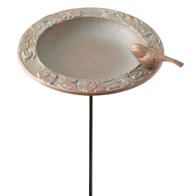 Whitehall Products Chickadee Garden Bird Feeder In Copper Verdi