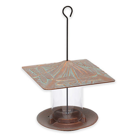 Alternate image 1 for Whitehall Products Dragonfly 6-Inch Tube Bird Feeder in Copper Verdi