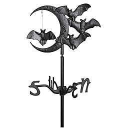 Whitehall Products Bat and Moon Garden Weathervane in Black
