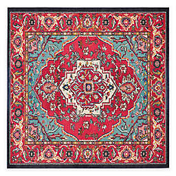 Safavieh Monaco Traditional 6-Foot 7-Inch Square Area Rug in Red/Turquoise