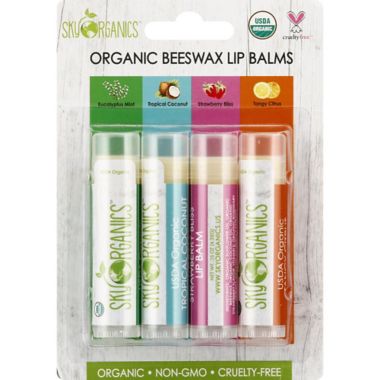 Sky Organics&trade; 4-Pack Organic Beeswax Lip Balms. View a larger version of this product image.