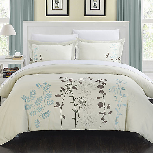 Alternate image 1 for Chic Home Kathy 3-Piece King Duvet Cover Set in Beige