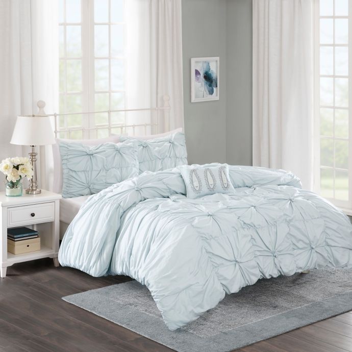 Madison Park Harlow 4 Piece Comforter Set In Seafoam Bed Bath