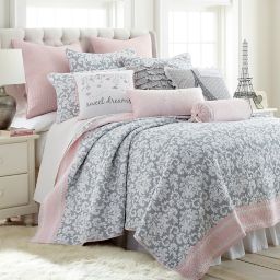 pink and grey comforter queen